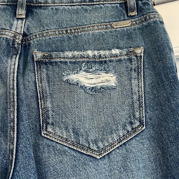 Kancan Buckle Jeans/ Ultra Highrise Taper/ Distressed Denim - Picture 4 of 6